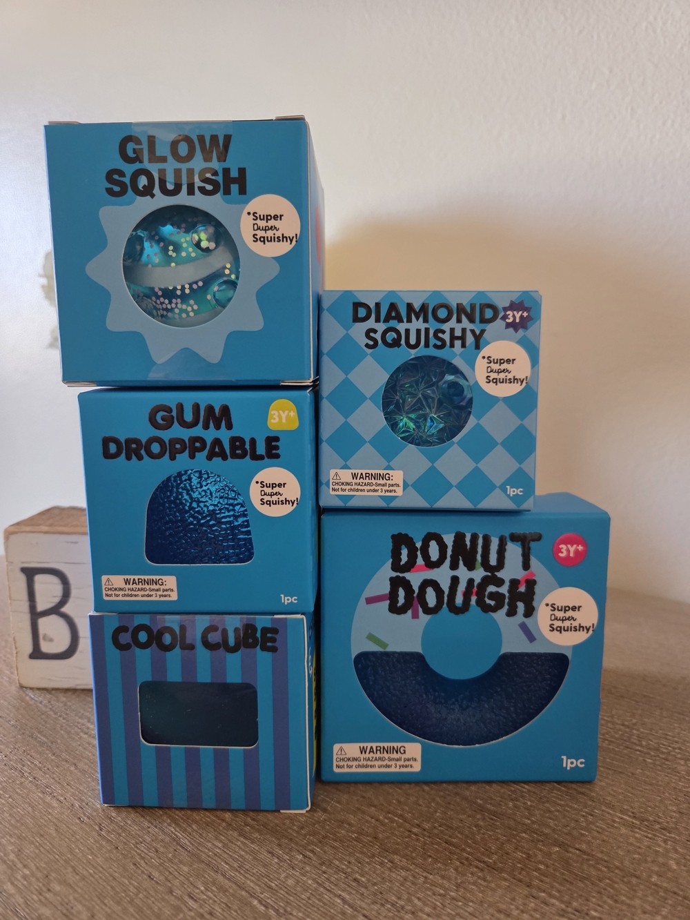 Blue Donut Dough Squishy Toy - Kids Stress Relief